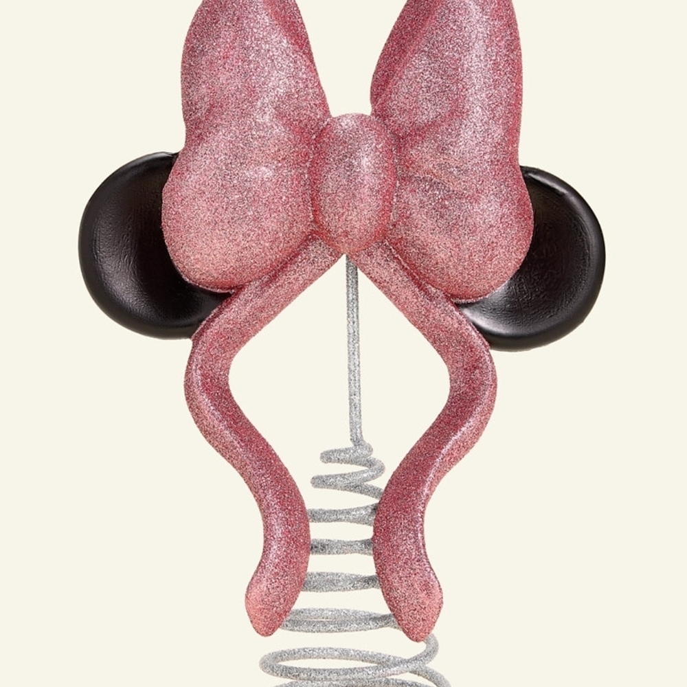 Disney Minnie Bow Tree Topper with Pink and Black Accents